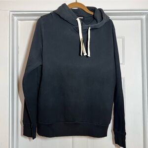 Monrow Black Charcoal Hoodie 100% cotton made in USA NWT